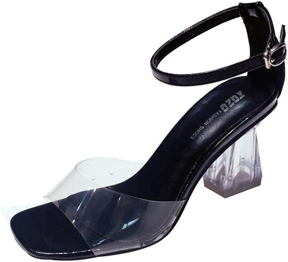 sandales femme talon transparent