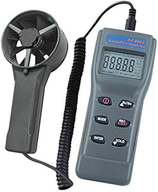 Handheld Anemometer Remote Fan Air Flow Meter Air Temperature and air