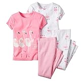 Carters Baby Girls 4-Piece PJ Set Pink Flamingo Tutu