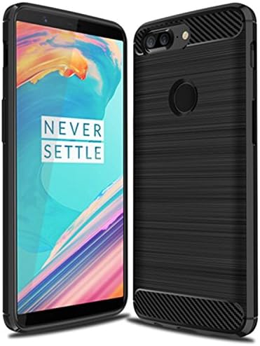 Oneplus 5T Case, Carbon Fiber Flexible TPU Shockproof Anti-Scratch Resistant Defensive Case Cover for One Plus 5T 1+5T 6" (Black)