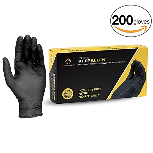 image for Superior Glove Superior Black Nitrile Gloves, Latex Free Glove, Dispos