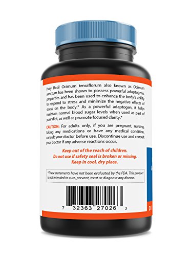 Nova Nutritions Holy Basil Extract 500 mg 120 Veggie Capsules