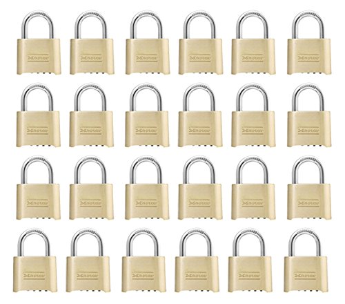Master Lock 175D Resettable Set-Your-Own Combination Lock, Die-Cast, with 1-inch Shackle, 24-Pack,