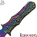 Falcon Elite Skull Spring Assisted Pocket Knife - Tactical Style Knife (Rainbow)