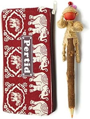 Perdit Boxing Canvas Pencil Case Pen Holder Pancil The Doll Made From Water Hyacinth Boxing Doll Famous Handicrafts Big006-1 (Boxing Card Set)