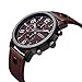 GOHUOS Men's Business Dress Watches Analog Quartz PU Leather Band Stainless Steel Wrist Watch-Brown