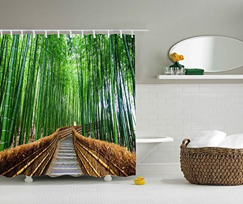 3D Polyester Shower Curtain,Mold and Mildew Resistant/Waterproof Shower Curtain for Bathroom 72 X 72 Inch By Royal Textile (Path)