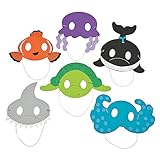 Set of 12 Under the Sea Ocean Animal Mask Craft Project Kits Shark Jellyfish Whale Nemo Sea Turtle and Octopus