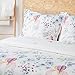 Bedsure Printed Floral Duvet Cover Set Twin Size White Soft Duvet Cover Zip Bedding Sets Collection