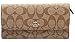 Coach Signature PVC Coated Canvas Checkbook Wallet, F52681 IMBDX