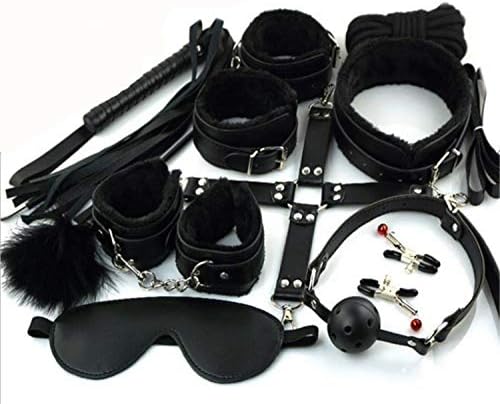 Divine Light In10 pcs Bed Restraints Set - Includes Satin Blindfold, Adjustable To Fit All people Sizes - Strong and Durable Exercise Bands - Suitable for Both Men and Women