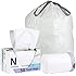 simplehuman Code U Custom Fit Drawstring Trash Bags in Dispenser Packs, 20 Count, 55 Liter / 14.5 Gallon, White