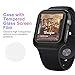 UMTELE Compatible for Apple Watch Series 5 4 Case 44mm with Built-in Tempered Glass Screen Protector, Slim Shock-Proof Bumper Full Coverage Hard Protective Cover Replacement with iWatch 5 4, Black