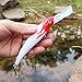 Sougayilang Hard Fishing Lures Deep Diving Minnow Bass Crankbaits with Large Fish Tongue,Treble Hook Life-Like Swimming Trout Fishing Tackle for Bass Fishing Pack of 10PCS