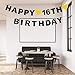 AERZETIX Happy 16th Birthday Banner Black Glitter 16 Years Old Bday Anniversary Party Decoration Sign for Girls Boys