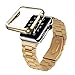 Apple Watch Band, Creazy Stainless Steel Strap Watch Band+Adapter+Case Cover for Apple Watch 42mm (Gold)