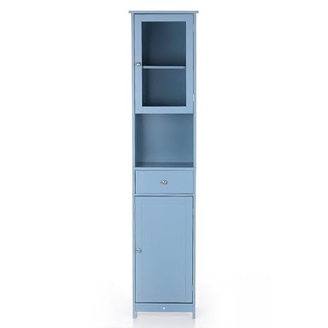 Ikayaa Tall Bathroom Cabinet Storage Unit Tallboy Cabinet Free
