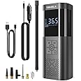 TEMOLA Tire Inflator Portable Air Compressor, Rechargeable Cordless Tire Inflator with Pressure Gauge, 12V DC Mini Air Tire P