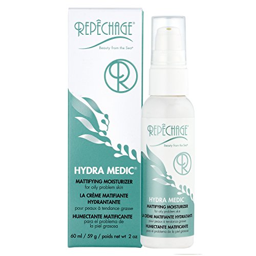 Repechage Hydra Medic Mattifying Moisturizer For Oily Problem Acne-Prone Skin - Light, Fragrance, Oil & Grease Free Made with Natural Botanicals - Perfect Under Makeup for Men &  Women 2 oz