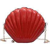 AIBEARTY Cute Seashell Shape Crossbody Purse Small Shoulder Bag with Chain for Women Little Girls