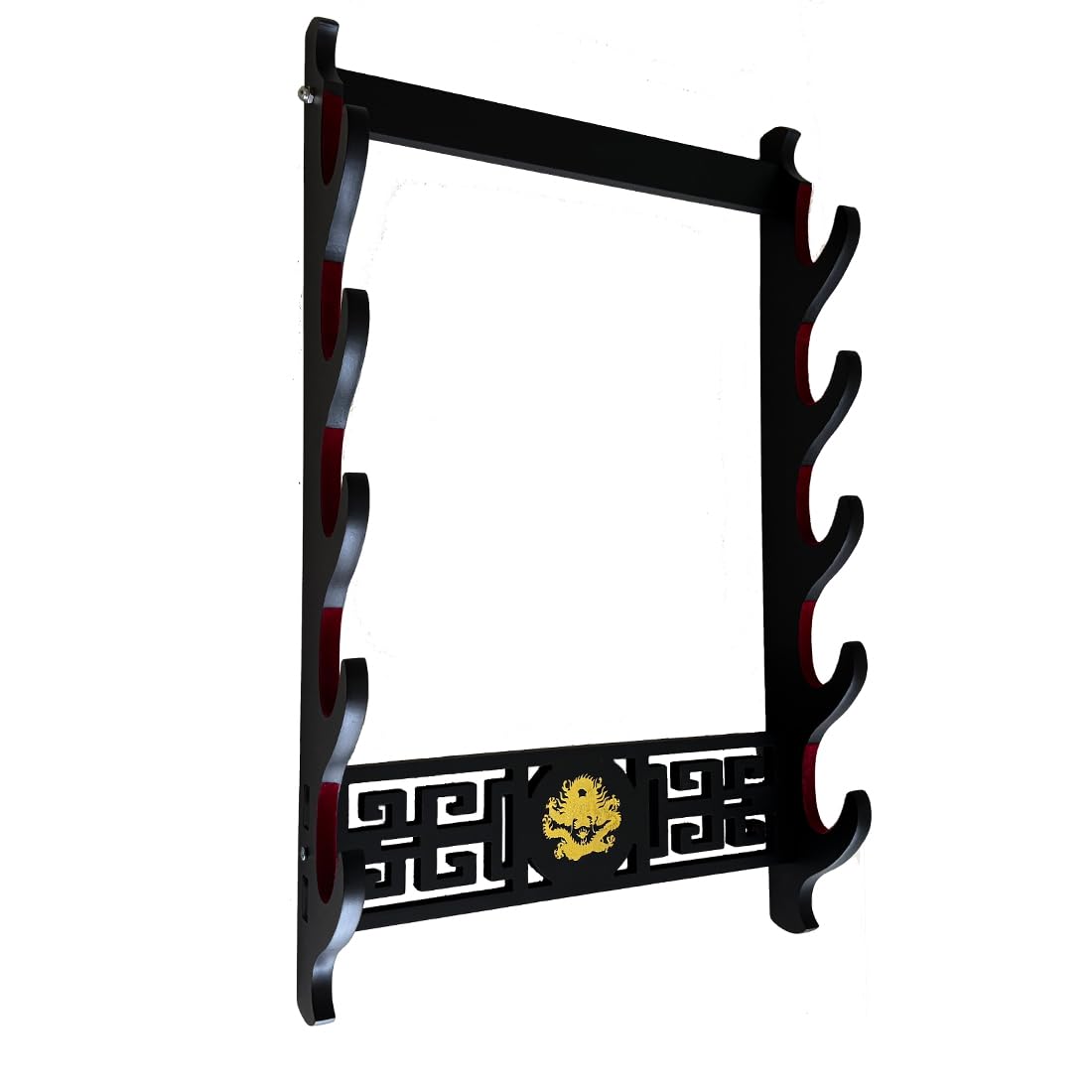Sword Wall Mount Sword Holder Display Stand Padded Katana Wakizashi Genji and Samurai Swords Dragon Pattern,5 Tier
