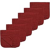 TDHD Muslin Solid Burp Cloths 100% Cotton Large 18''x10'' Extra Soft and Absorbent Multifunctional 6 Pack Baby Burping Cloth for Unisex Boys Girls (Red)