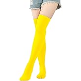 Benefeet Sox Colorful Solid Thigh High Socks Over the Knee Socks for Women Girls Tall Long Cotton Warm Novelty Boot Stockings