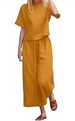Nfsion Summer Cotton Linen Sets for Women 2