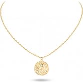 Montana West x Wrangler Gold Plated Pendant Necklace for Women, 18k Gold Plated Lightweight Chain Dainty Jewelry