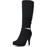 DREAM PAIRS Women's Knee High Platform Heel Boots