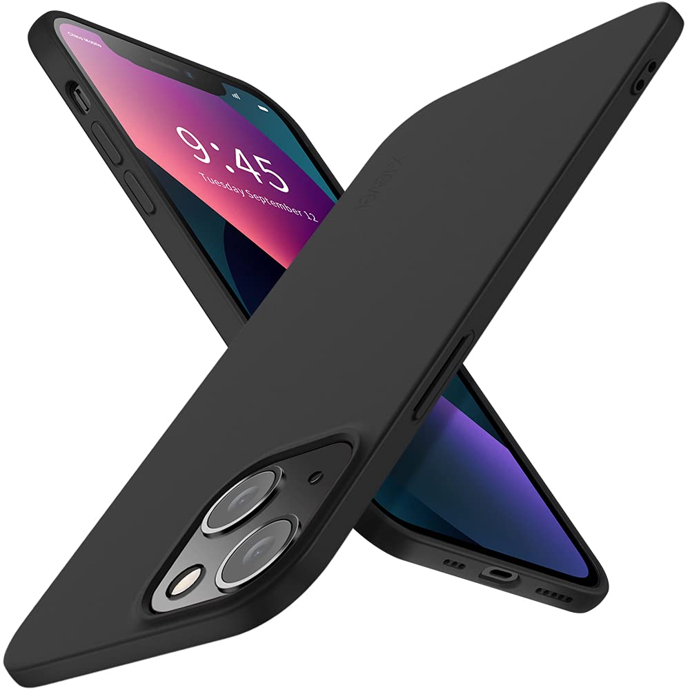 X-level Compatible with iPhone 13 Case Ultra Thin [Guardian Serie] Slim Fit Soft Flexible TPU Bumper Matt Finish Lightweight Protective Case Cover for iPhone 13 - Black — image 1