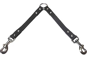 Warner Sporting Cumberland Leather Dog Leash Couplers (Medium - Large Dogs, Black)