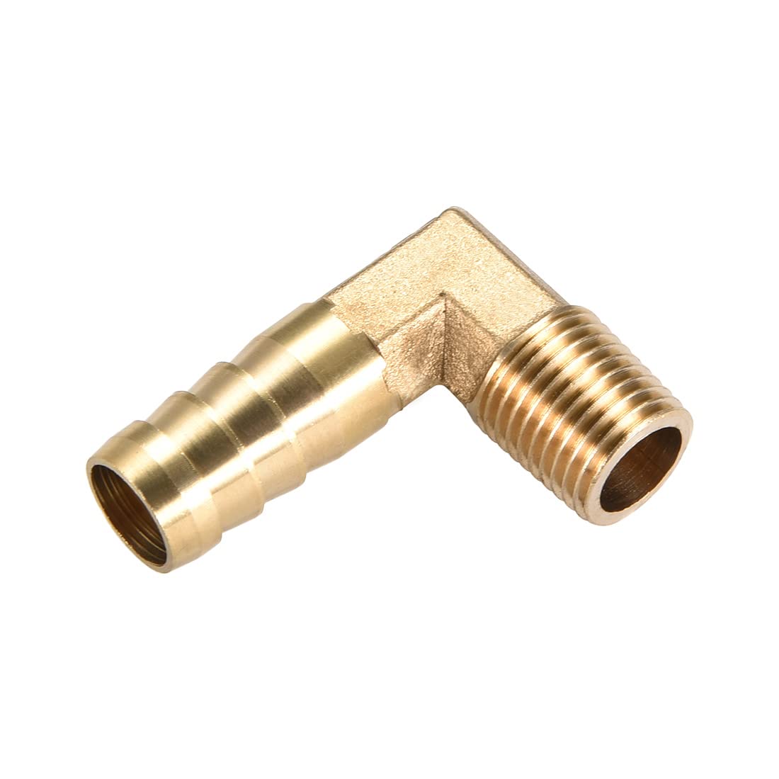 M METERXITY Brass Hose Barb Fittings - 90 Degree Elbow Brass 12mm Barbed Reducer Apply to Water Fuel (1/4 PT Male Pipe)