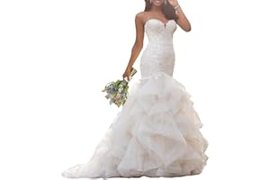 RAOMIAO Mermaid Wedding Dresses for Bride 2024 Lace Bridal Gowns Beach Bridal Dress for Wedding Gowns