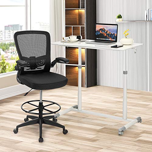 Tangkula Mobile Standing Desk Computer Desk, Small Height Adjustable