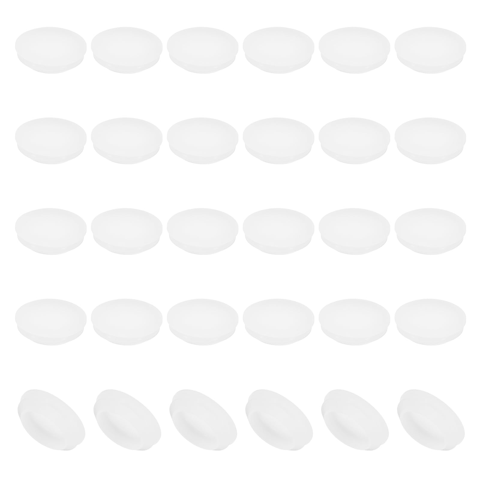 PATIKIL 25mm Diameter Silicone Round Snap, 30 Pcs in Type Locking Furniture Hole Plug Button Protective Cover Cap Head Fit for 2.5-25mm Hole for Seal Bulkhead Cylinder Hole, Translucence
