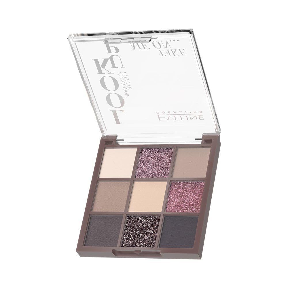 Eveline Cosmetics Look Up Look Up Take Me On Eyeshadow Palette - 9 Colors, Vegan Formula, High Pigmentation, Long-Lasting Matte & Shimmer Shades