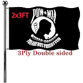 Jayus Double Sided Pow Mia Military Flag 2x3 FT Outdoor - 220D You Are Not Forgotten Prisoner of War Memorial Veterans,Armed Forces Flag with 2 Grommets