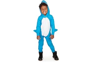 Tipsy Elves Baby and Toddler Shark Halloween Costume - Cute Blue Unisex Shark Playsuit with Hoodie for Infants and Toddlers