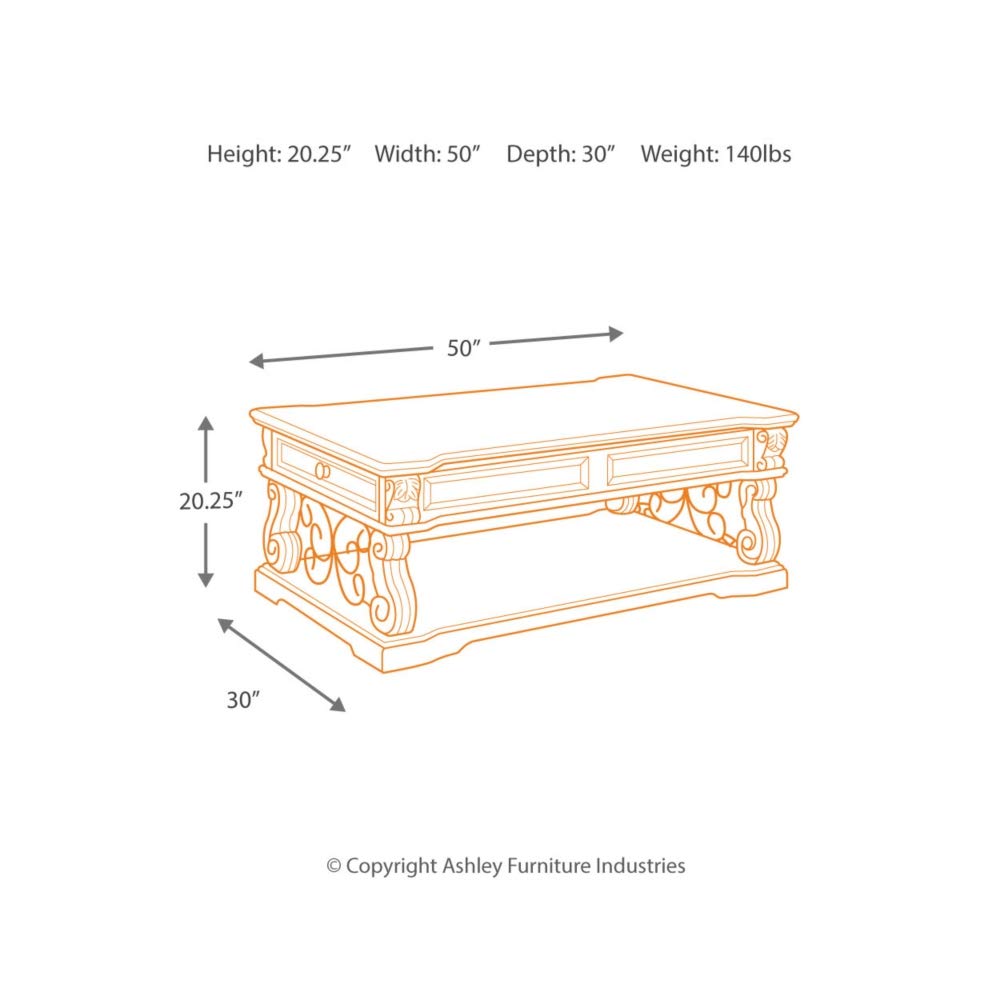 Ashley Furniture Signature Design Alymere Lift Top Coffee Table
