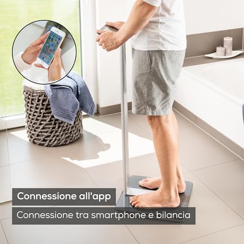 BF 1000 Super Precision Bilancia Diagnostica Professionale con Misurazione Incrociata, Connessione Bluetooth e con Portata fino a 200 Kg, Metallo, Nero