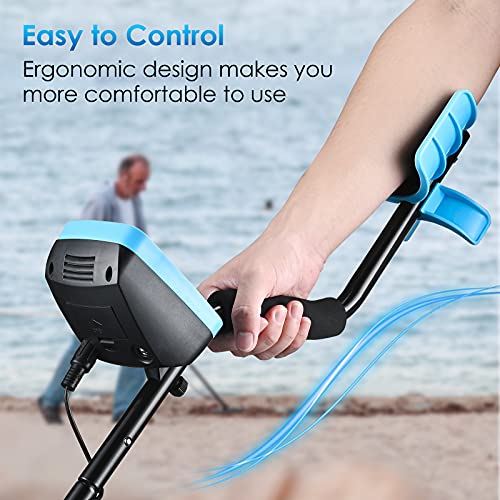 RM RICOMAX Metal Detector for Adults & Kids - Professional Metal Detector with LED Flash Indicators 8-Inch Adjustable Waterproof Detectors (35- 45 inch)