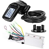 Xinwoer Electric Bicycle Brushless Speed Motor Controller 48V 350W Brushless Motor Controller LCD Display Thumb Throttle for Electric Bicycle Scooter