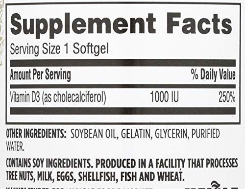 365 EVERYDAY VALUE, VITAMIN D3 1000 IU, CAPSULE, 250 CT