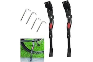 DACUAN 2pcs Bike Kickstand, Aluminum Alloy Adjustable Bicycle Kickstands with Non-Slip Rubber Base, Bike Side Stand Support K