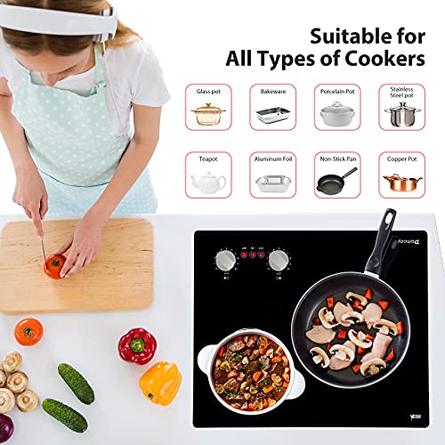 2 Burner Electric Cooktop, Builtin 21 Inch 3700W Electric Stove Top