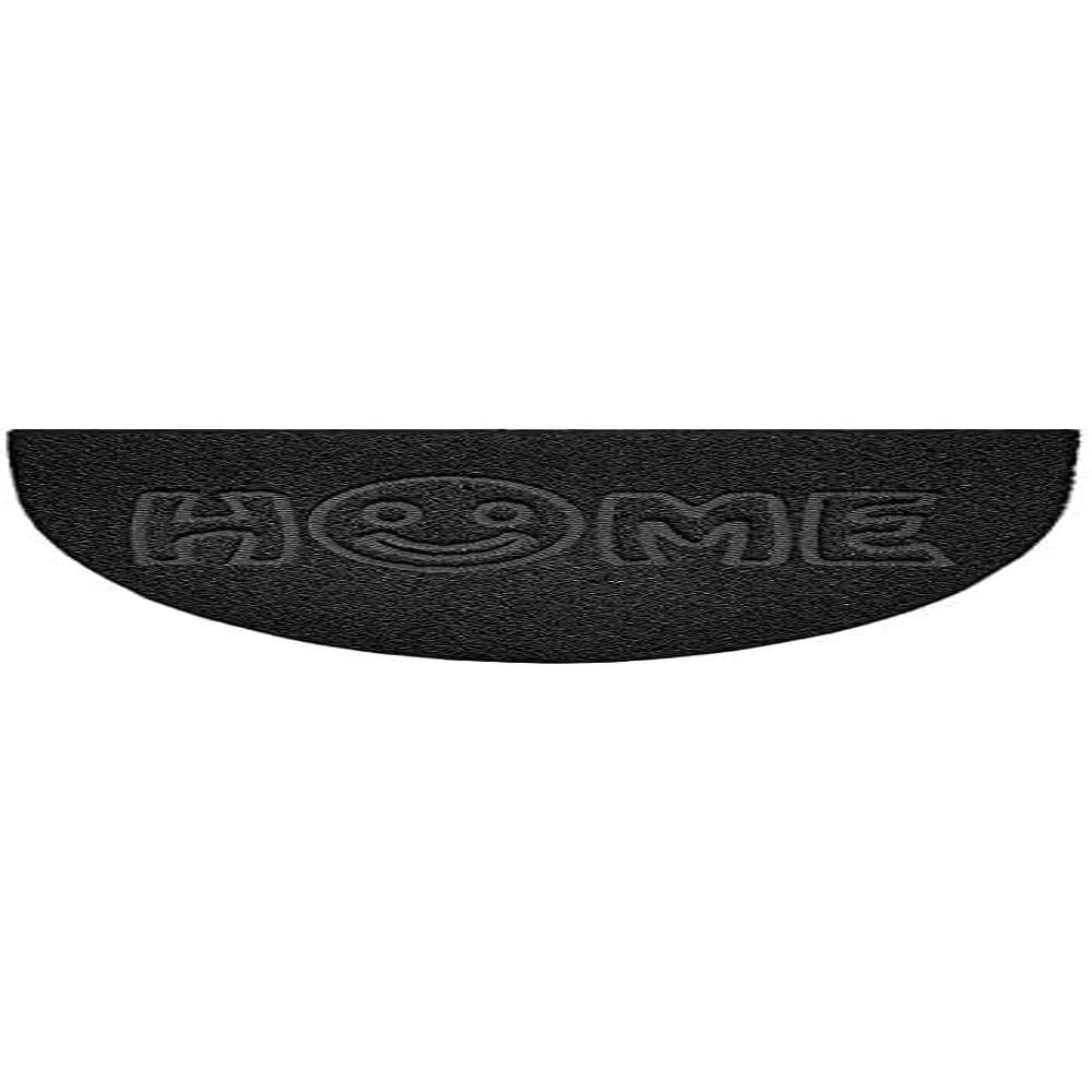 Nicoman Embossed Halfmoon Half Circle Door Mat Dirt-Trapper Jet-Washable Doormat 70x44cm (Black, HOME SMILEY FACE Shape) - Use Outdoor ONLY