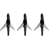 Swhacker #262 Levi Morgan Series 3-Blade Fixed Broadheads, 100 Grain, 1.25" Cut, Precision Archery Hunting Broadheads, 3 Pack, Black