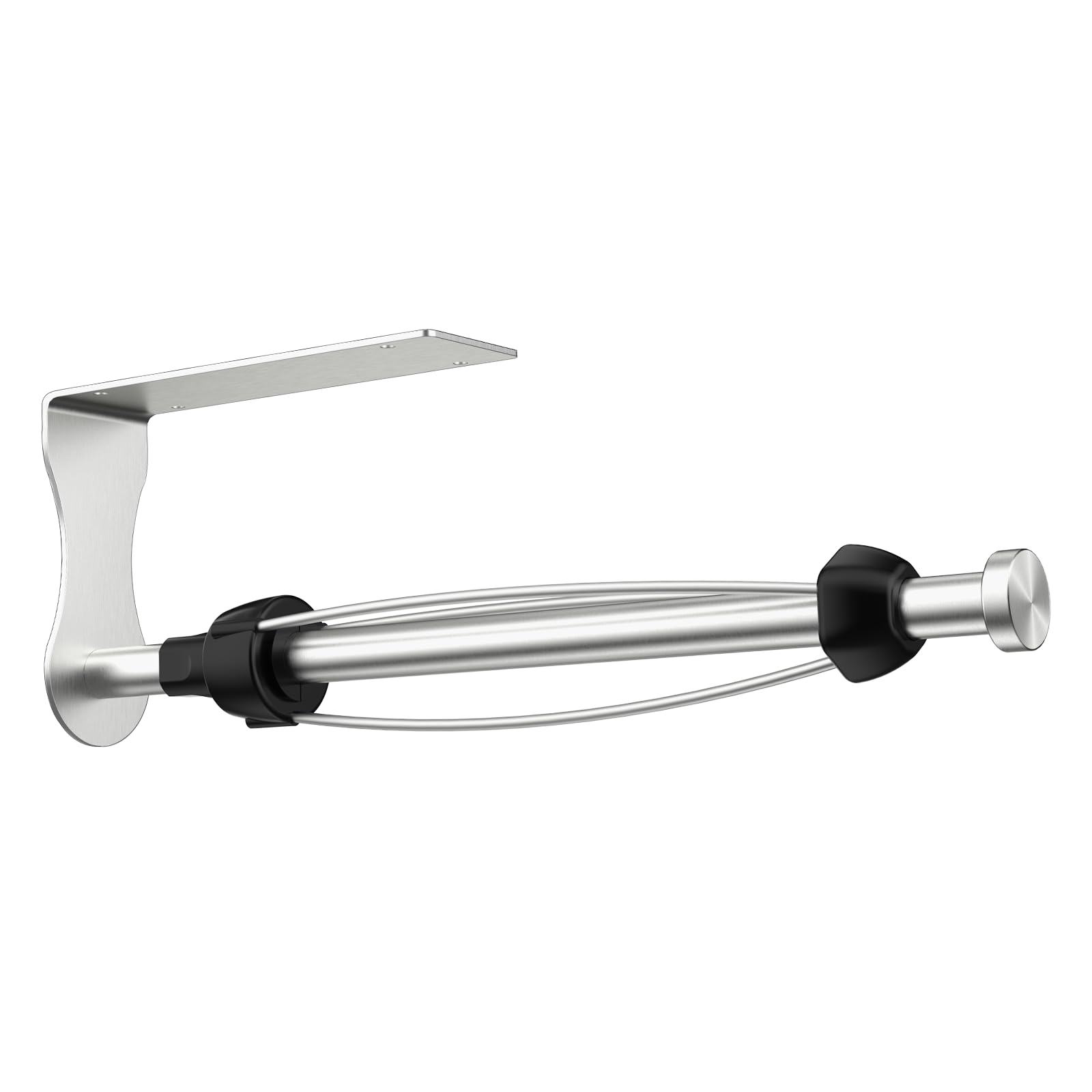 Photo 1 of SetSail Paper Towel Holder Under Cabinet Single Hand Operable with Adjustable Damper Easy Tear Paper Towel Holder Wall Mount for Kitchen Bathroom, Adhesive or Screw, Silver