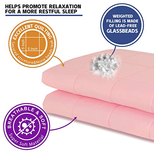 Weighted Blanket Adults with 2 Duvet Covers(3 Pieces,25lbs 60